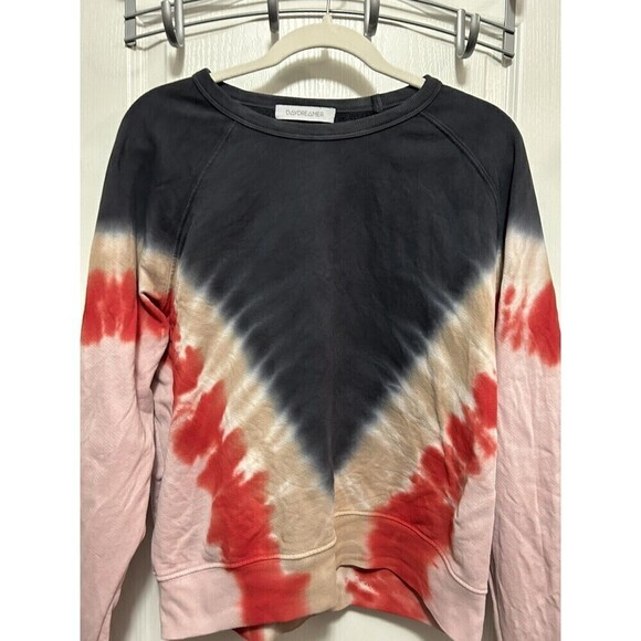 DAYDREAMER Flying V Varsity Sweatshirt Tie Dye Women’s S Crew Neck Pullover Y2K - Picture 3 of 16